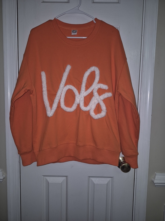 Tops - Tennessee Vols Orange Oversized Pullover Sweatshirt White Chenille Script Size L